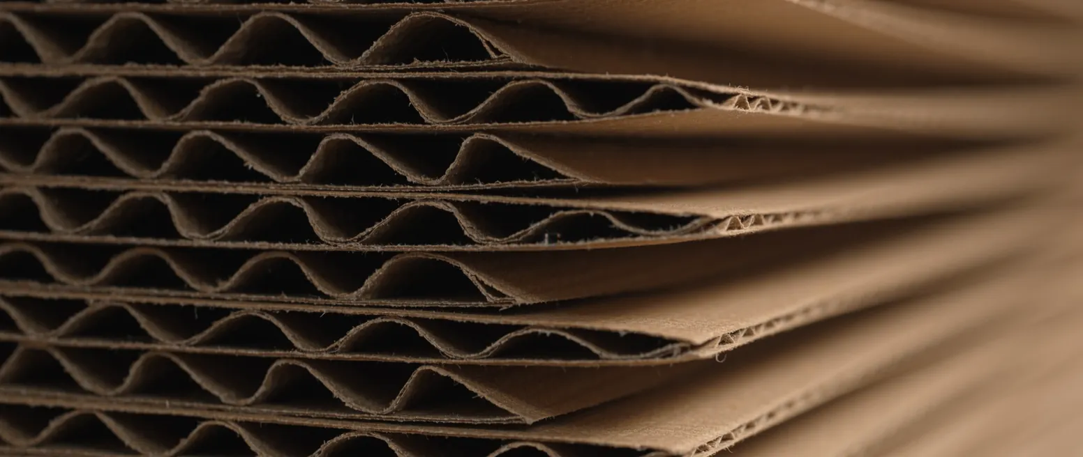 Cut edge of double-wall corrugated board