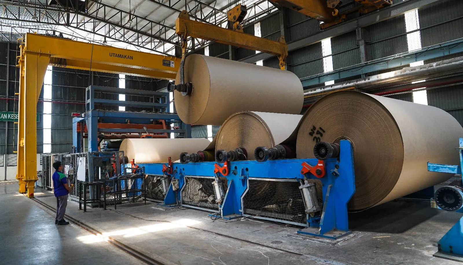 Paper reels at a Muda mill